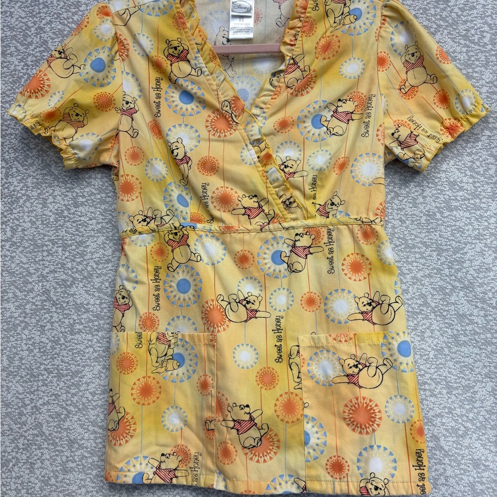 Disney Yellow Winnie the Pooh V-Neck Top